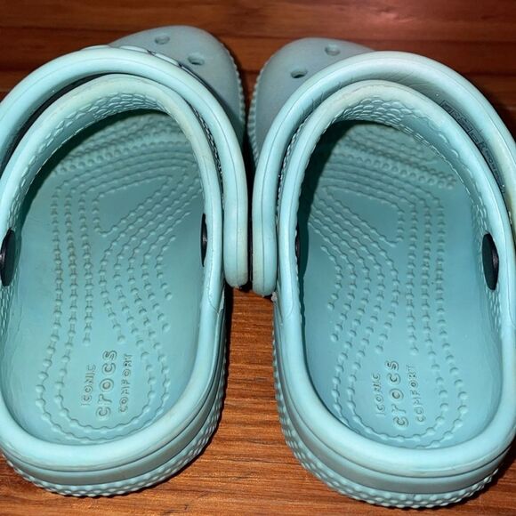 Crocs Green Blue Classic Clog Slip-on Shoe Unisex Toddler Size C5 Comfort Casual - Picture 8 of 12
